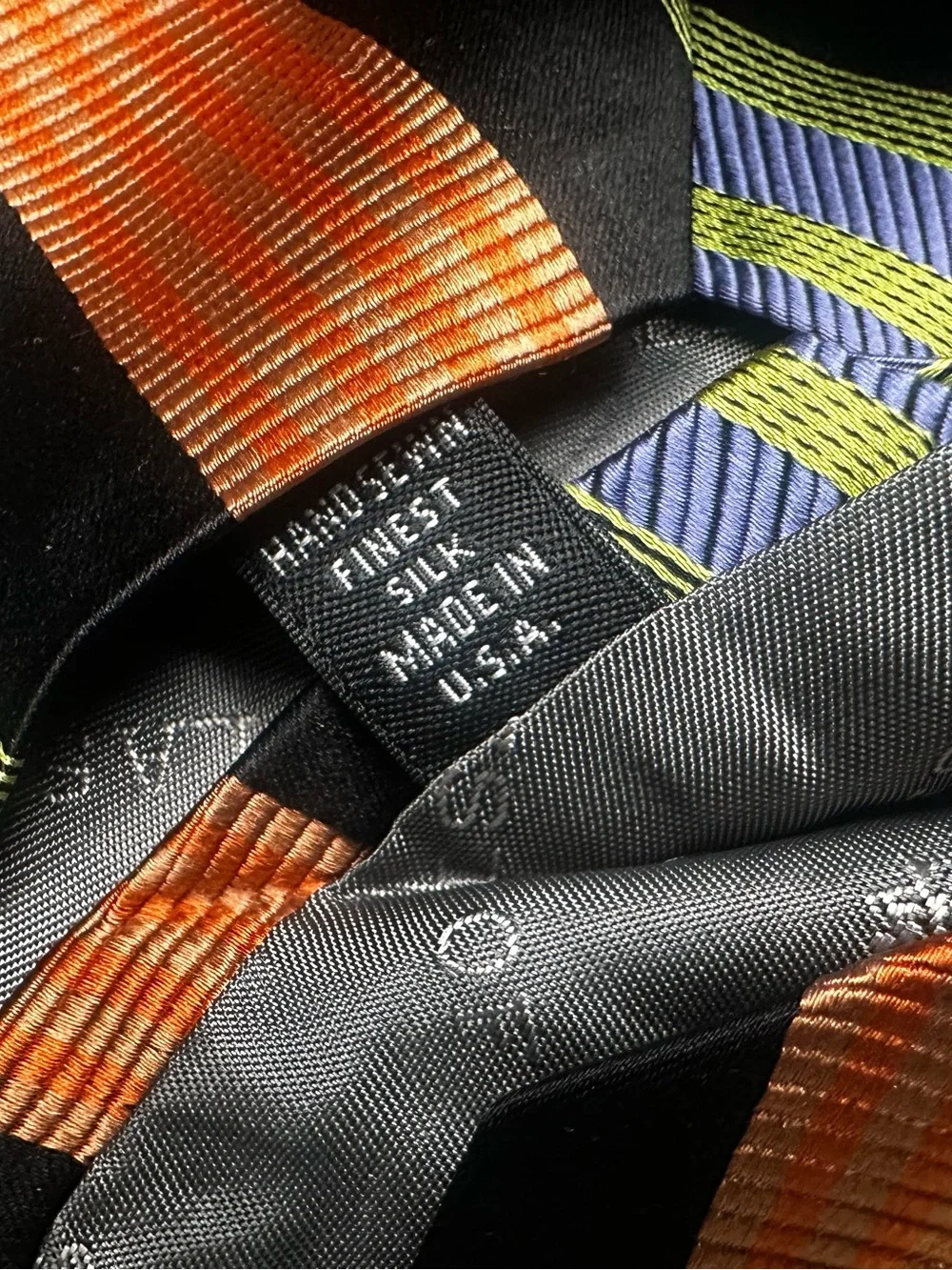 Robert Talbott “Best of Class” (H. Stockton) — Black, Orange, Periwinkle & Olive